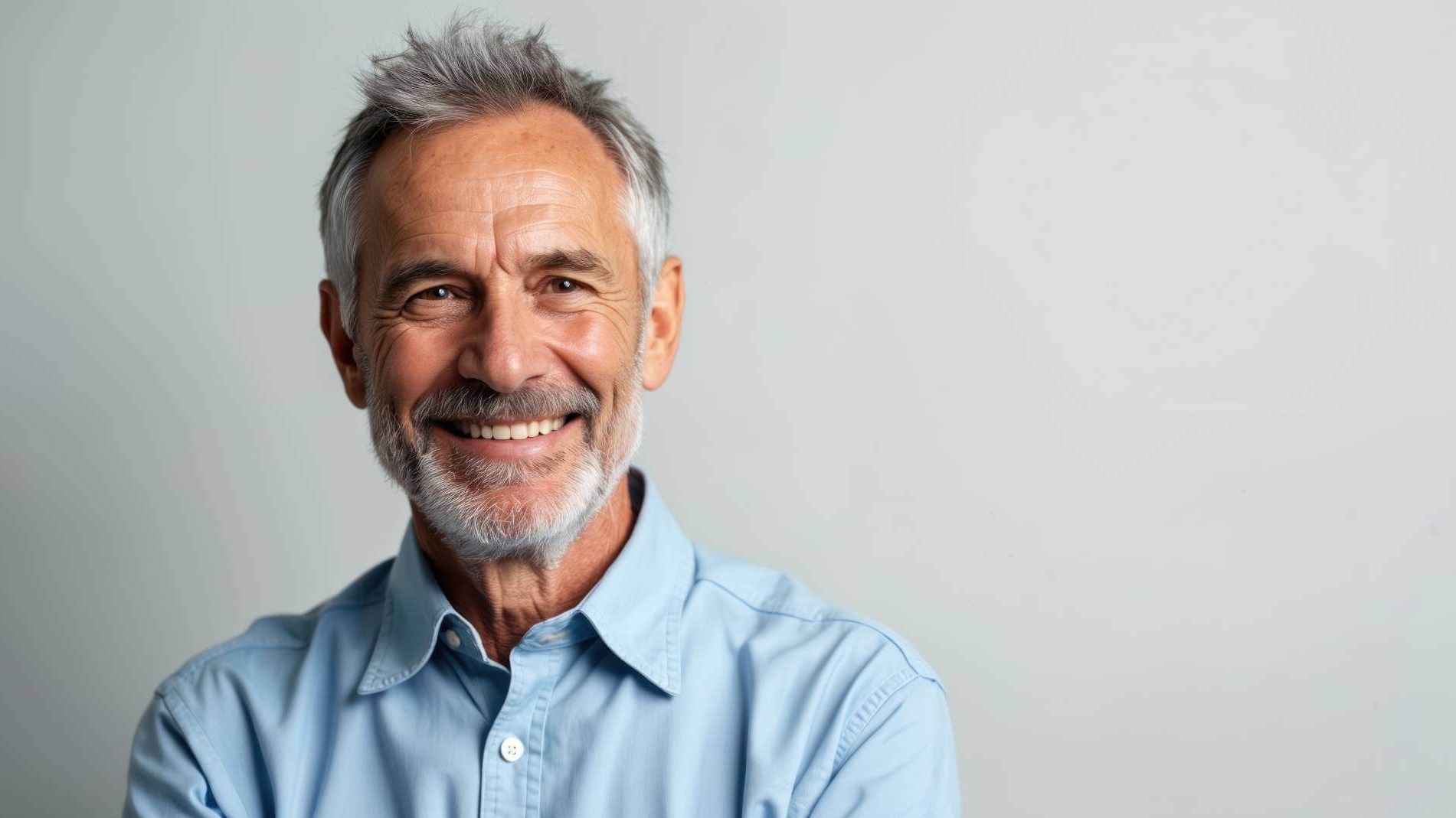Man in blue shirt
